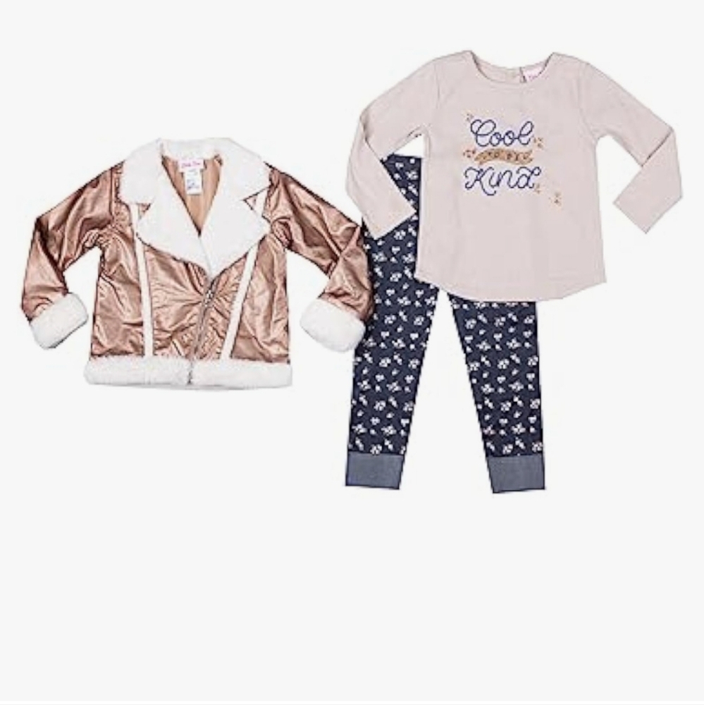 Little lass girls 3 piece jacket set